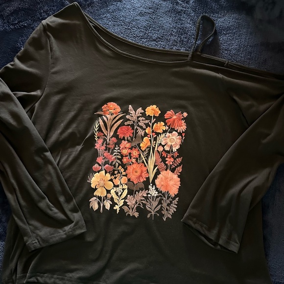 Tops - Floral Black Women's Top